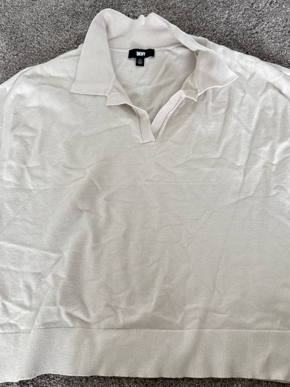 DKNY Men's Light Cream Knit Polo